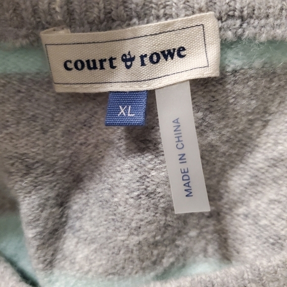 NWT Court & Rowe Gray Blue Striped Sweater - Picture 5 of 5